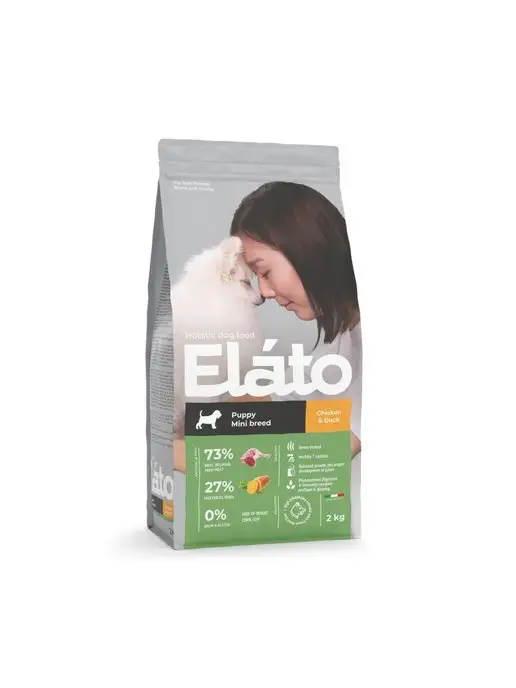 Сухой корм Eláto для собак, мелкие, щенки, курица, утка, 2 кг, фото 3