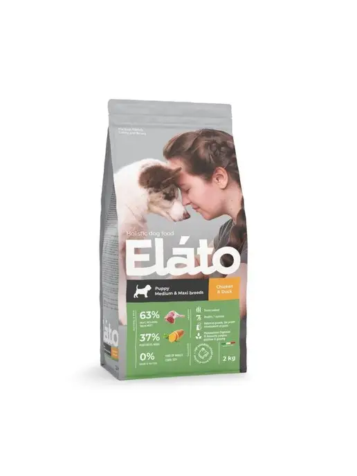 Сухой корм Eláto для собак, щенки, курица, утка, 2 кг, фото 3