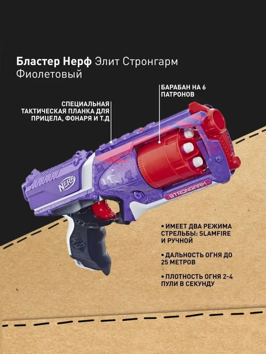 Бластер Нерф Элит Стронгарм Nerf Elite Strongarm игрушка NERF 138800870  купить за 2 899 ₽ в интернет-магазине Wildberries