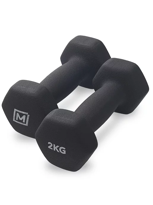 MOVERTEX Гантели 2 шт неопреновые 2 кг для фитнеса, 2 шт, 2 кг, фото 2