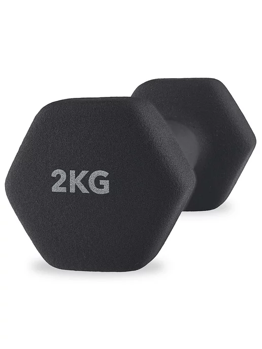 MOVERTEX Гантели 2 шт неопреновые 2 кг для фитнеса, 2 шт, 2 кг, фото 4