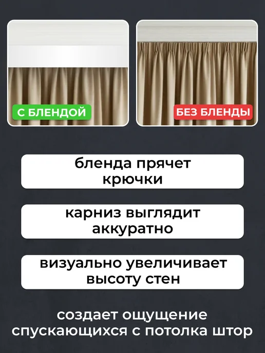 MASY Бленда для карниза 2,5м ширина 7см, 2,5 м, фото 3