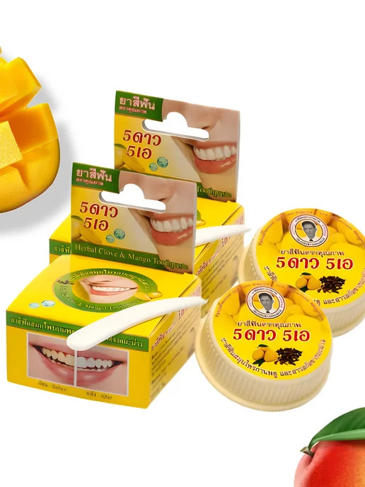5 STAR Cosmetics Тайская зубная паста отбеливающая без фтора, 2 шт, фото 5