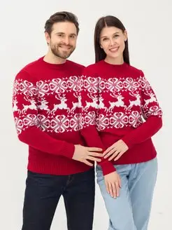 Новогодний свитер с оленями без горла мужской женский Stellato Knitwear 138873755 купить за 2 148 ₽ в интернет-магазине Wildberries