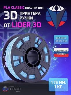 PLA пластик Classic 1.75 мм, Голубой, 1 кг LIDER-3D 138897012 купить за 940 ₽ в интернет-магазине Wildberries