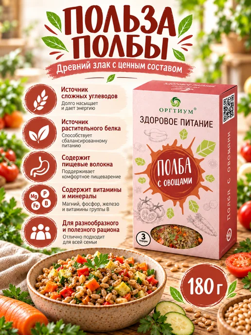 Оргтиум Полба с овощами, 1 шт. 180г, 1 шт, 180 г, фото 2