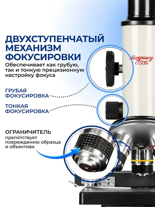 Микромед Микроскоп профессиональный школьный С-12, вариант, фото 5