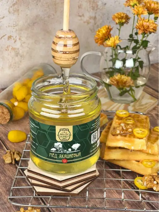 BALOV HONEY Мед натуральный Белая акация 650 г сбор 2026 г, 650 г, фото 3