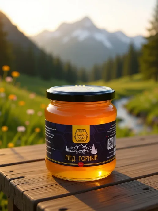 BALOV HONEY Мед натуральный Горный кавказ 650 г сбор 2026 г, 650 г, фото 2