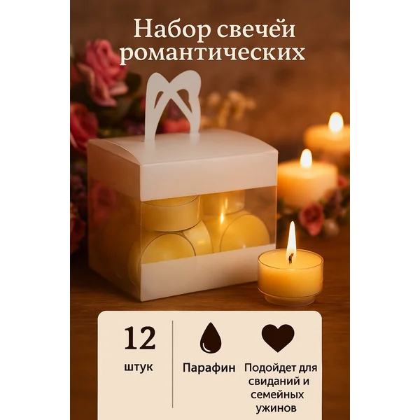Набор свечей в гильзе Круг, белая, 12 шт