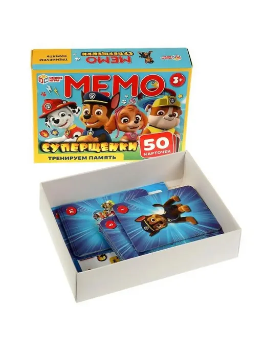 Умные игры Настольная игра для детей мемо Суперщенки, синий, фото 5