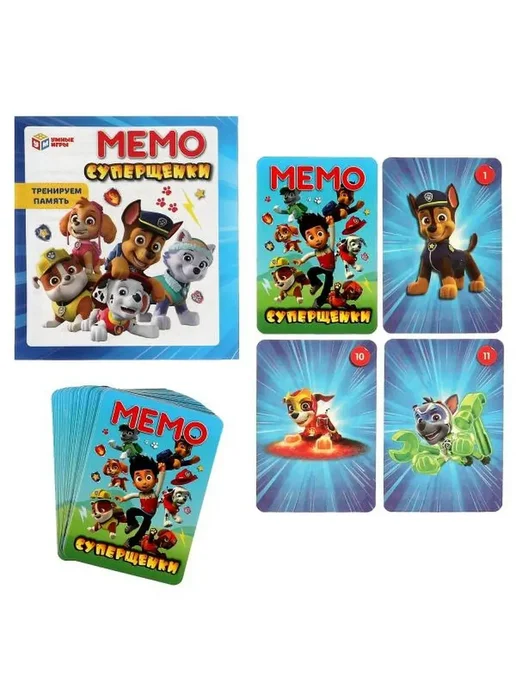 Умные игры Настольная игра для детей мемо Суперщенки, синий, фото 6