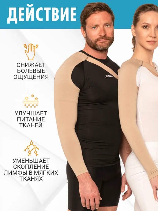центр компресс Рукав компрессионный с застежкой при лимфостазе от отека, бежевый, фото 5