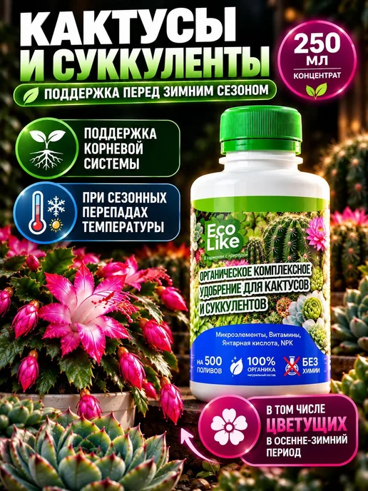 Ecolike Органическое удобрение для кактусов и суккулентов жидкое, вариант