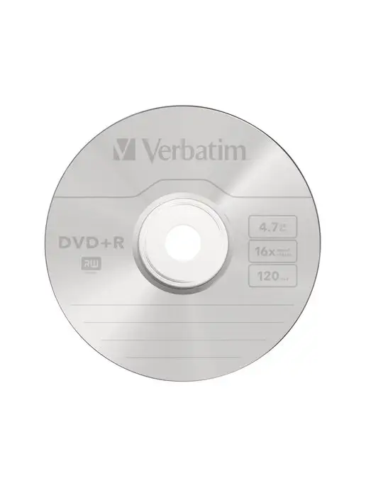 Verbatim Диск DVD+R (43550) 4.7GB 50штук Незаписанный