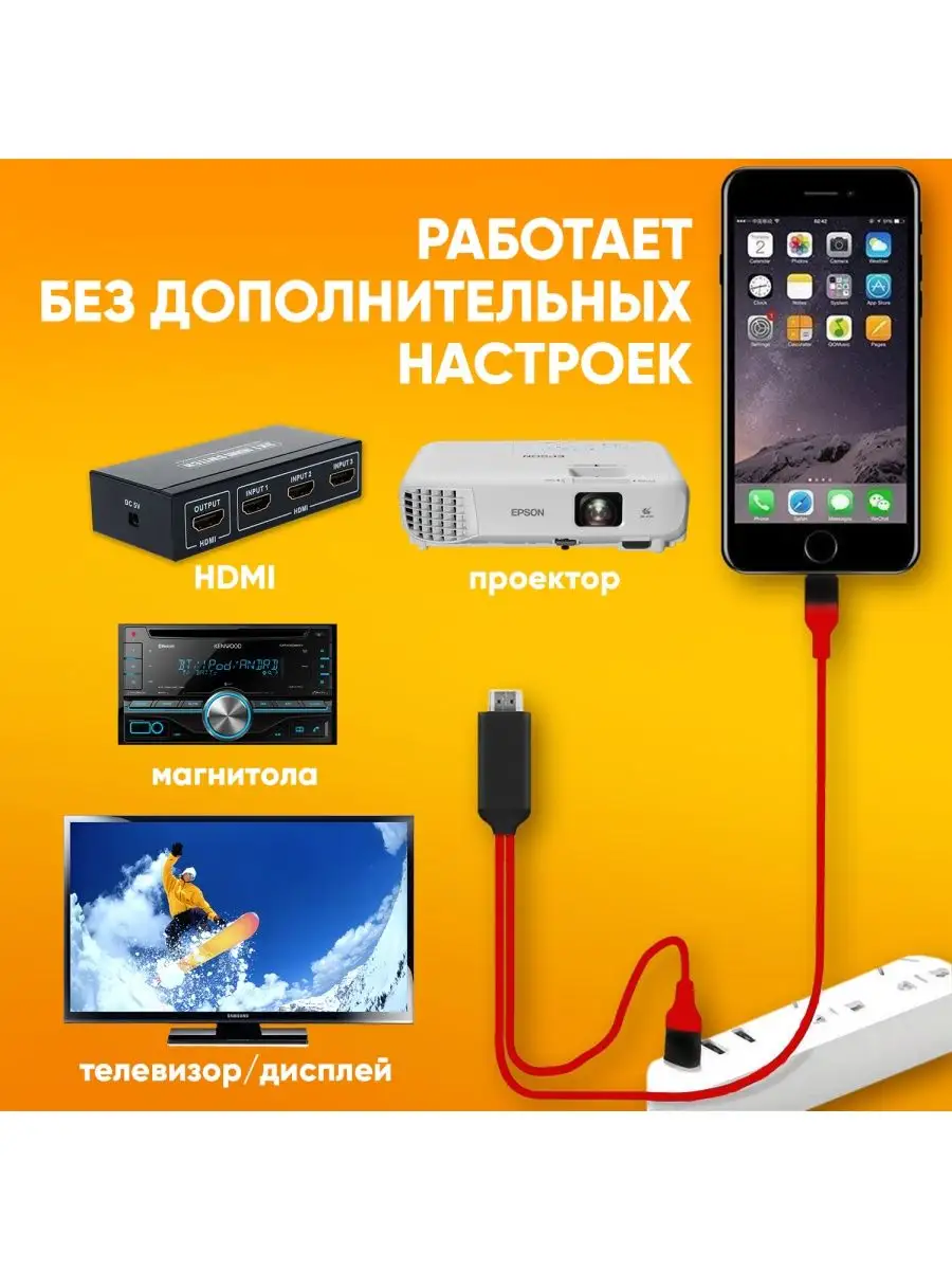 Переходник Lightning 2m на HDMI 1080P AV адаптер для iPhone ABstore  138993643 купить за 696 ₽ в интернет-магазине Wildberries