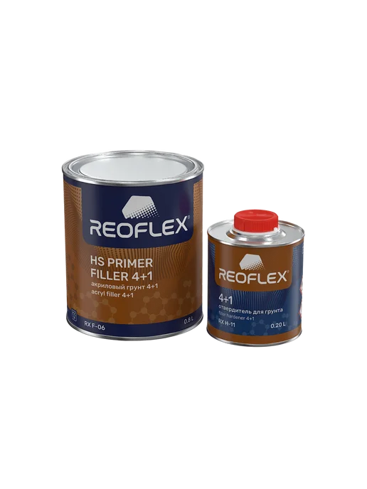 Reoflex Акриловый грунт 4+1 Серый (0,8л+0,2л), 800 мл, 200 мл, фото 2