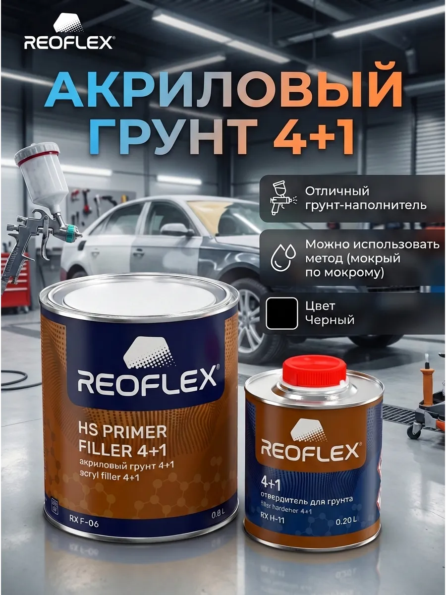 Акриловый грунт 4+1 Черный (0,8л+0,2л)