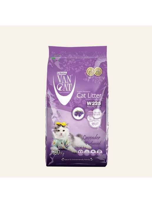Van cat Комкующийся наполнитель с ароматом лаванды, Lavender 20кг, 20 кг, фото 2
