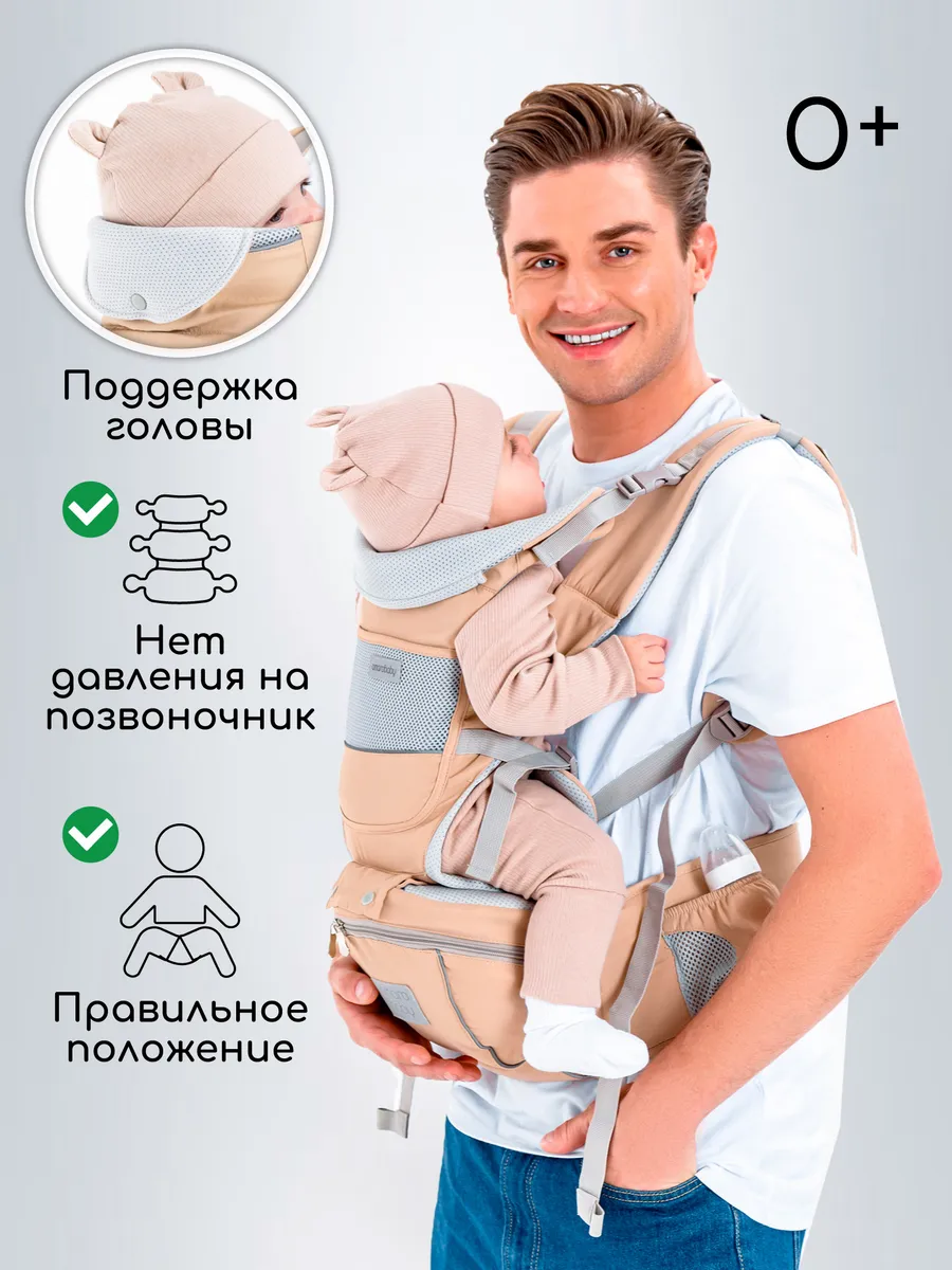 Эргорюкзак для новорожденных 3в1 хипсит-cлинг переноска