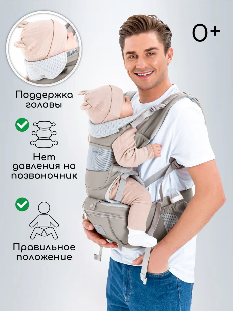 Эргорюкзак для новорожденных 3в1 хипсит-cлинг переноска