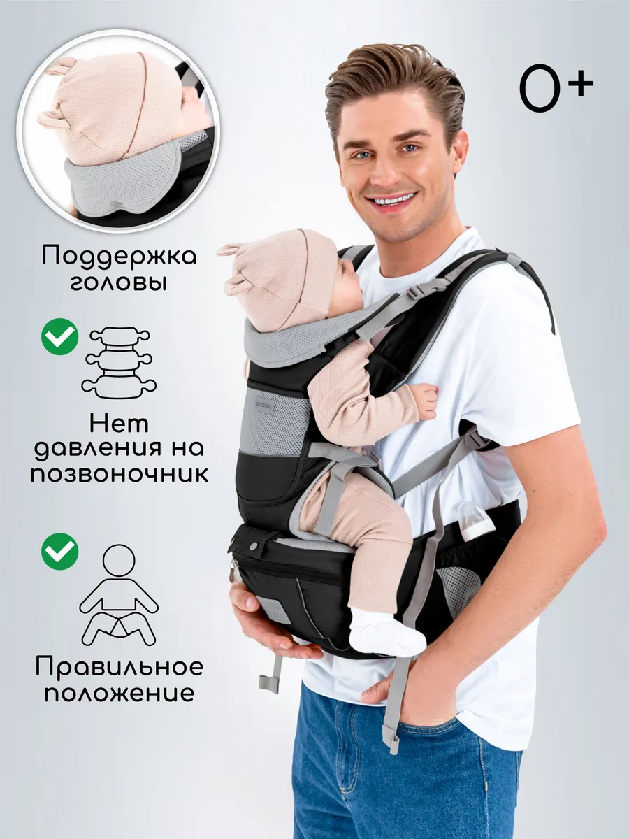 Эргорюкзак для новорожденных 3в1 хипсит-cлинг переноска
