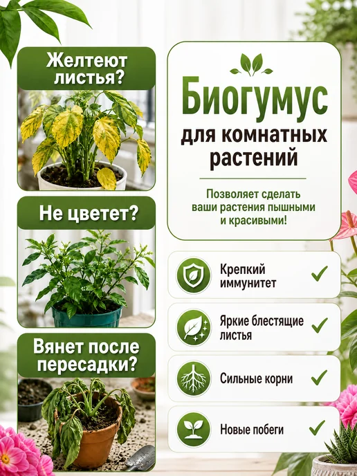 Ecolike Удобрение Биогумус жидкий для комнатных растений, цветов, вариант, фото 2