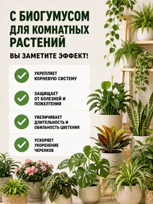 Ecolike Удобрение Биогумус жидкий для комнатных растений, цветов, вариант, фото 5
