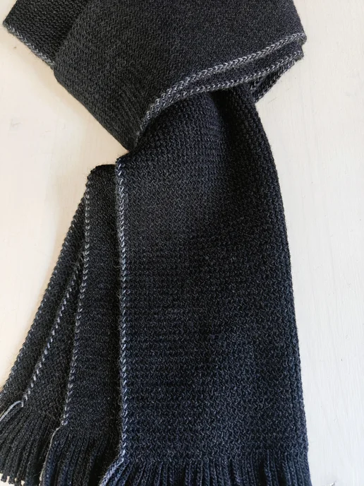 Infinity snood Шарф Зима теплый шерстяной, черный, фото 2