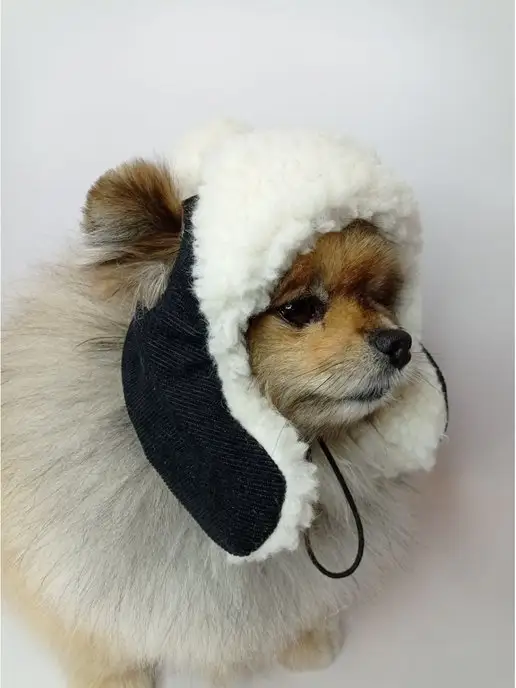 Patriky Зимняя шапка ушанка для собак животных, черный, фото 7