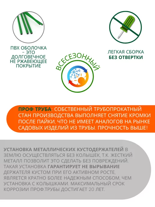 MPSELECT Кустодержатель смородина, кустодержатель пионы, зеленый, фото 5
