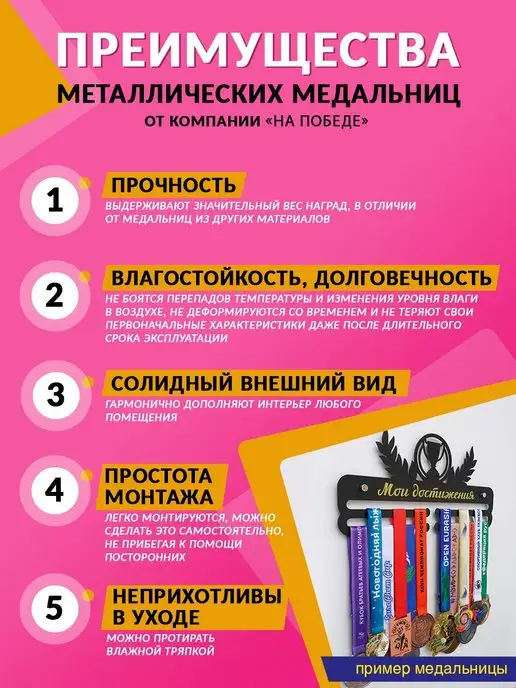 На Победе Медальница Старт "Футбол" металлическая, белый, фото 7