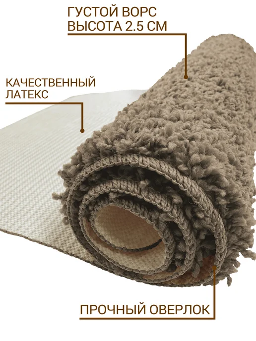 Icarpet Коврик для ванной и туалета пушистый 40х60, 40x60, фото 2