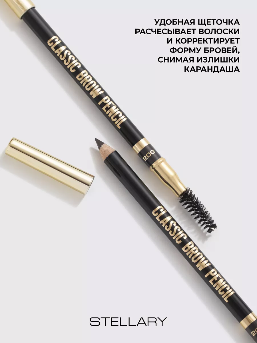 Карандаш для бровей с аппликатором Eyebrow pencil тон 200 Stellary  139279990 купить за 382 ₽ в интернет-магазине Wildberries