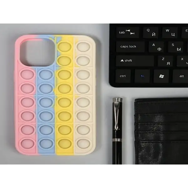 Чехол POP IT, для iPhone 12 Pro MAX силиконовый разноцветный