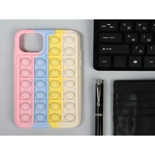 Чехол POP IT, для iPhone 11 Pro MAX силиконовый разноцветный