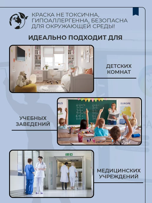 SYIFAT Краска для стен и обоев без запаха быстросохнущая цветная, синий, фото 6