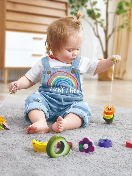 HAPE Развивающая Шнуровка деревянная для детей Веселые гусеницы, вариант, фото 7