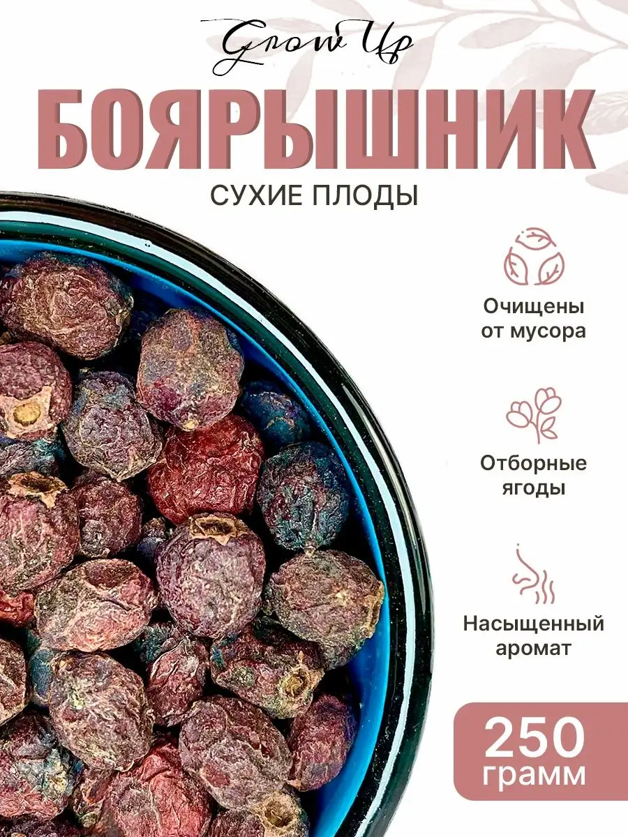 Сухие плоды Боярышник (Боярыня), ягода, 250 гр Grow Up / Сухая трава 250  гр. 139316180 купить за 503 ₽ в интернет-магазине Wildberries