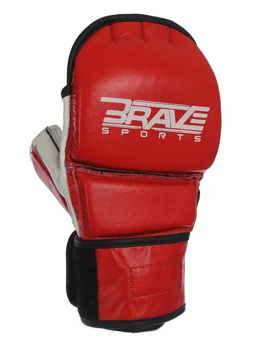 Brave Sports Перчатки ММА спортивные для смешанных единоборств, красный, фото 2