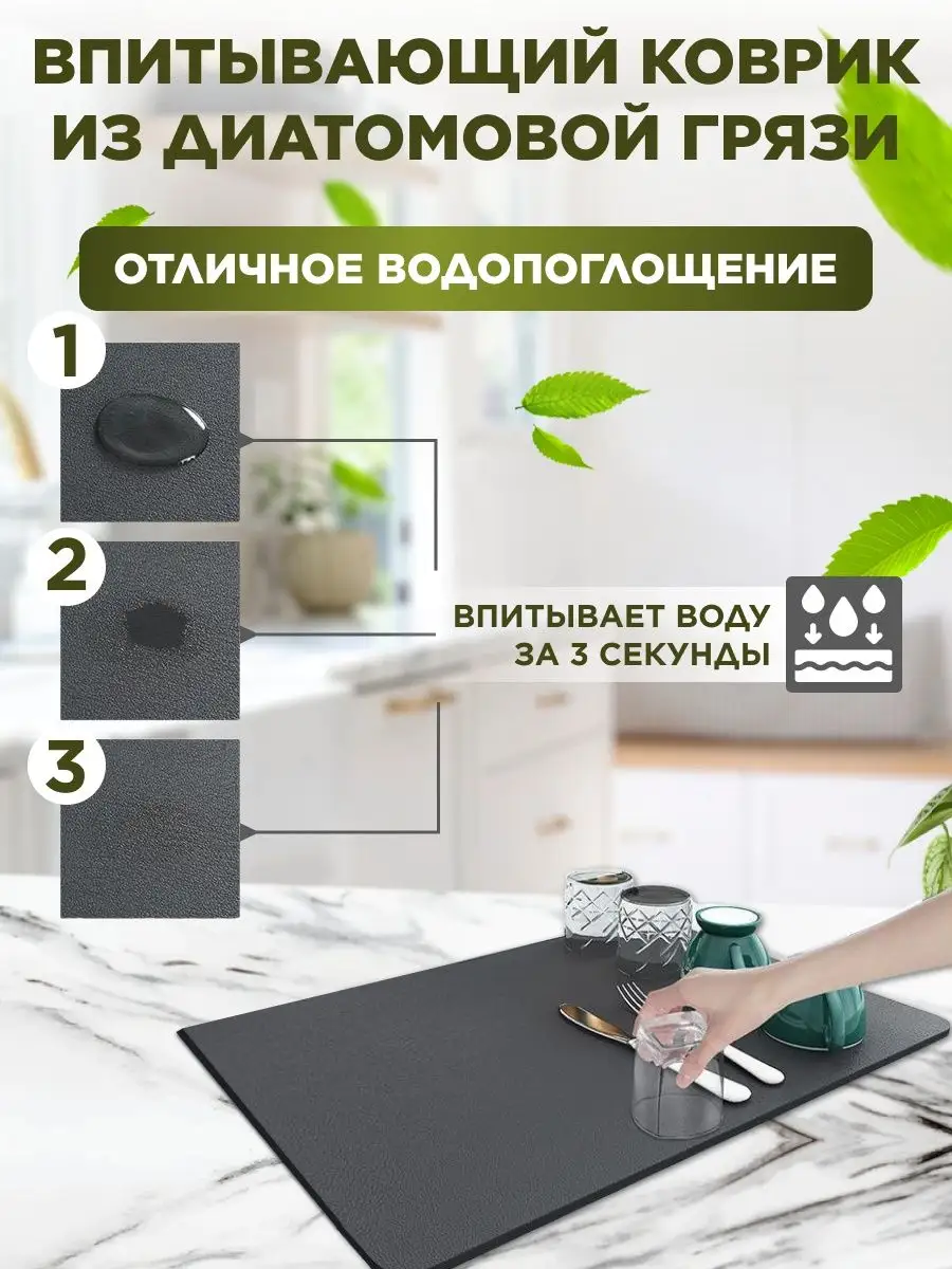 Коврик для сушки посуды впитывающий, 40х50 см Home Panacea 139343985 купить  за 771 ₽ в интернет-магазине Wildberries