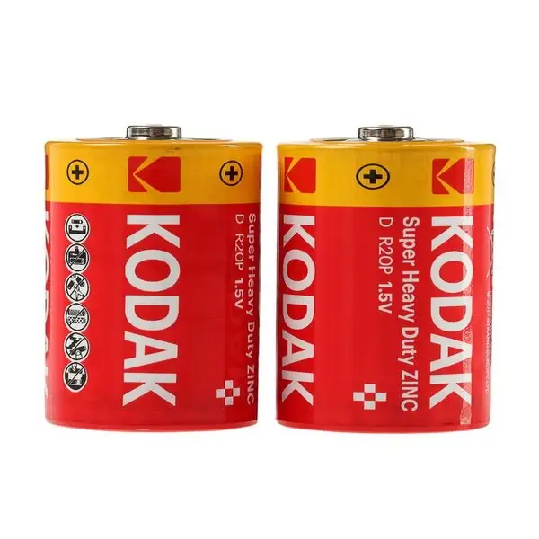 Батарейка солевая Kodak Extra Heavy Duty, D, R20 1.5В, 2 шт
