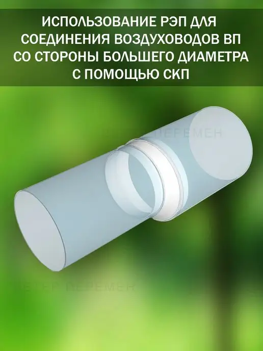 ERA Соединитель круглых воздуховодов D 100 и 150 для вентиляции, белый, фото 3