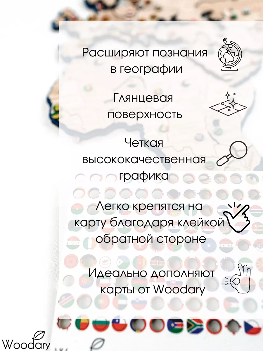 Пины-флаги для карты мира настенной из дерева Woodary 139373560 купить за  638 ₽ в интернет-магазине Wildberries