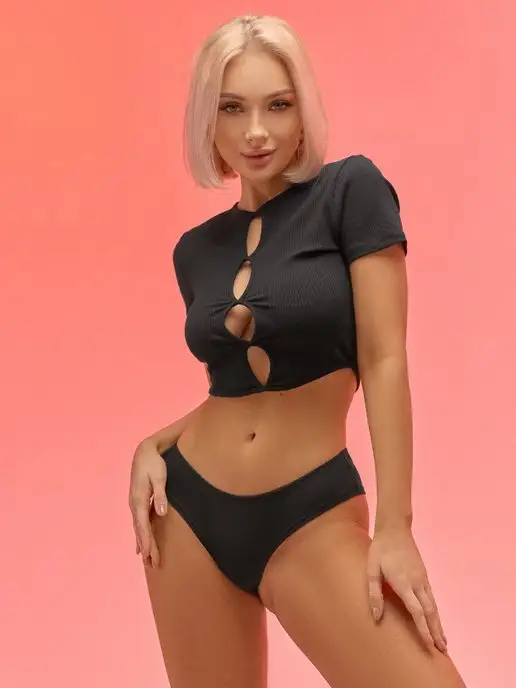 Candy Sweet Трусы набор хлопок бразильяна комплект сексуальные, черный, фото 6