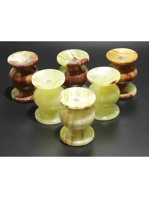 T&Z_Mineral Подсвечник из камня оникс, 6 шт, фото 8
