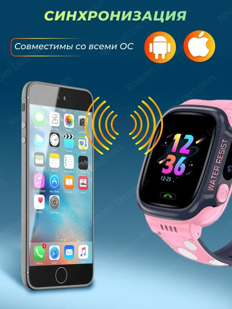 Детские смарт часы с сим картой NOVACOM ELECTRONICS 139401265 купить за 2  314 ₽ в интернет-магазине Wildberries