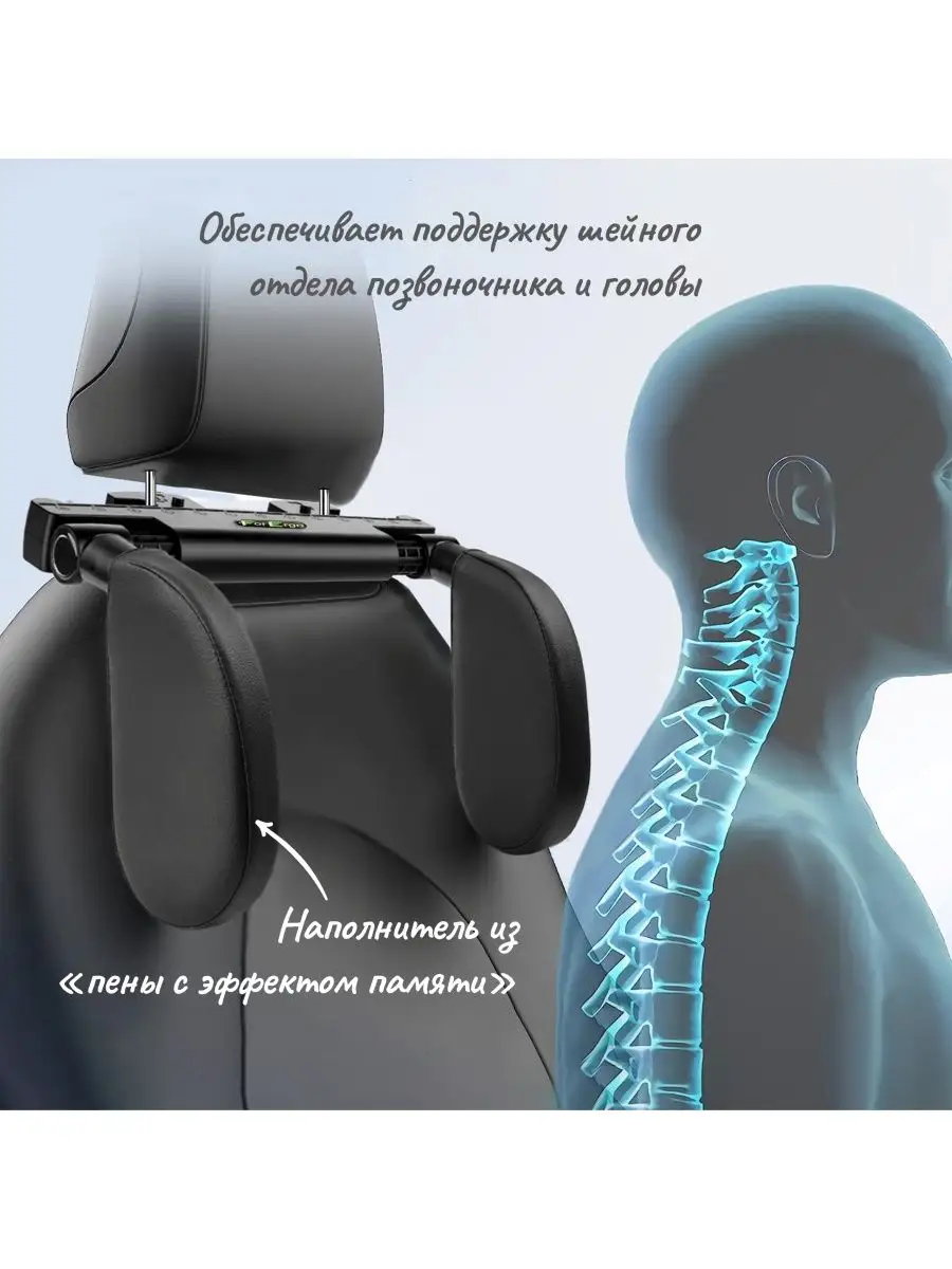 Подушка держатель на подголовник - фиксатор поддержка головы ForErgo  139410097 купить за 2 146 ₽ в интернет-магазине Wildberries