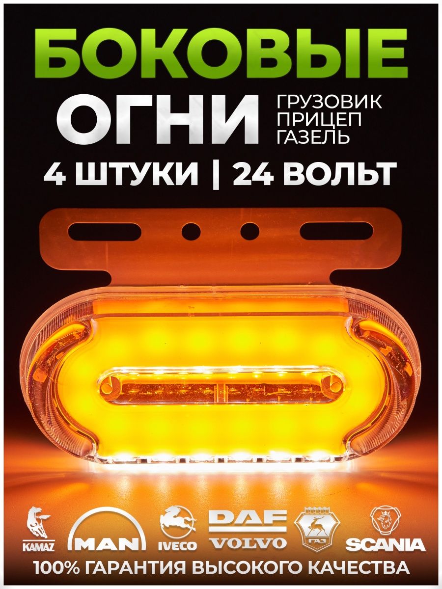 Боковые Указатели Габаритов Грузовик Прицеп 24V Сила Света 139459257 купить  в интернет-магазине Wildberries