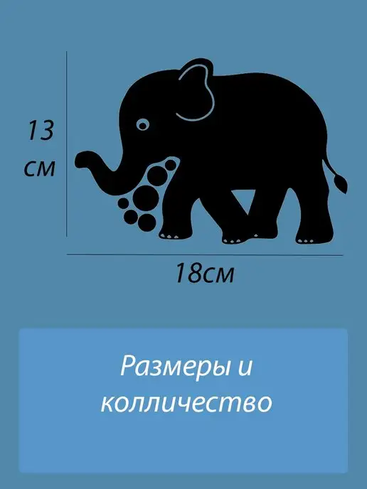 Sticker_Seller178 Наклейка интерьерная слон наклей сам слоник 2023, вариант, фото 2